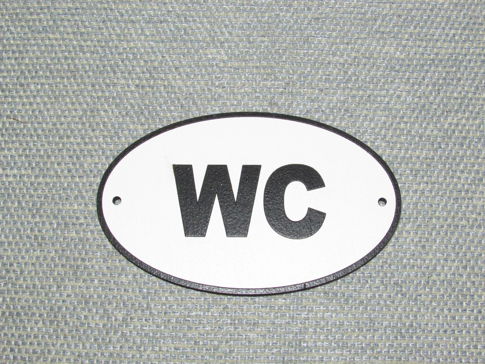 WATER CLOSET WC Wood English Bathroom Sign Plaque Restroom Black Letters