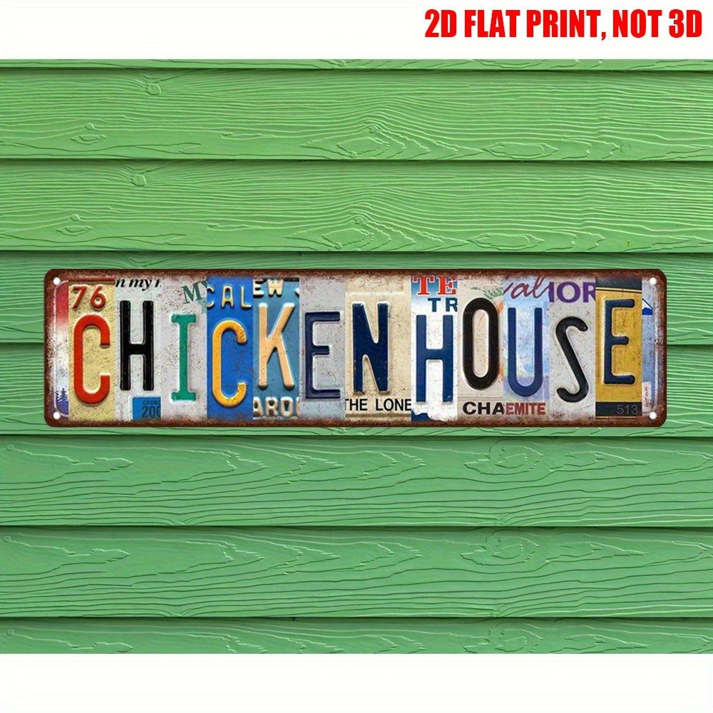 Funny Chicken House Sign Farmhouse Wall Decor Vintage Metal Tin Signs Home Decor