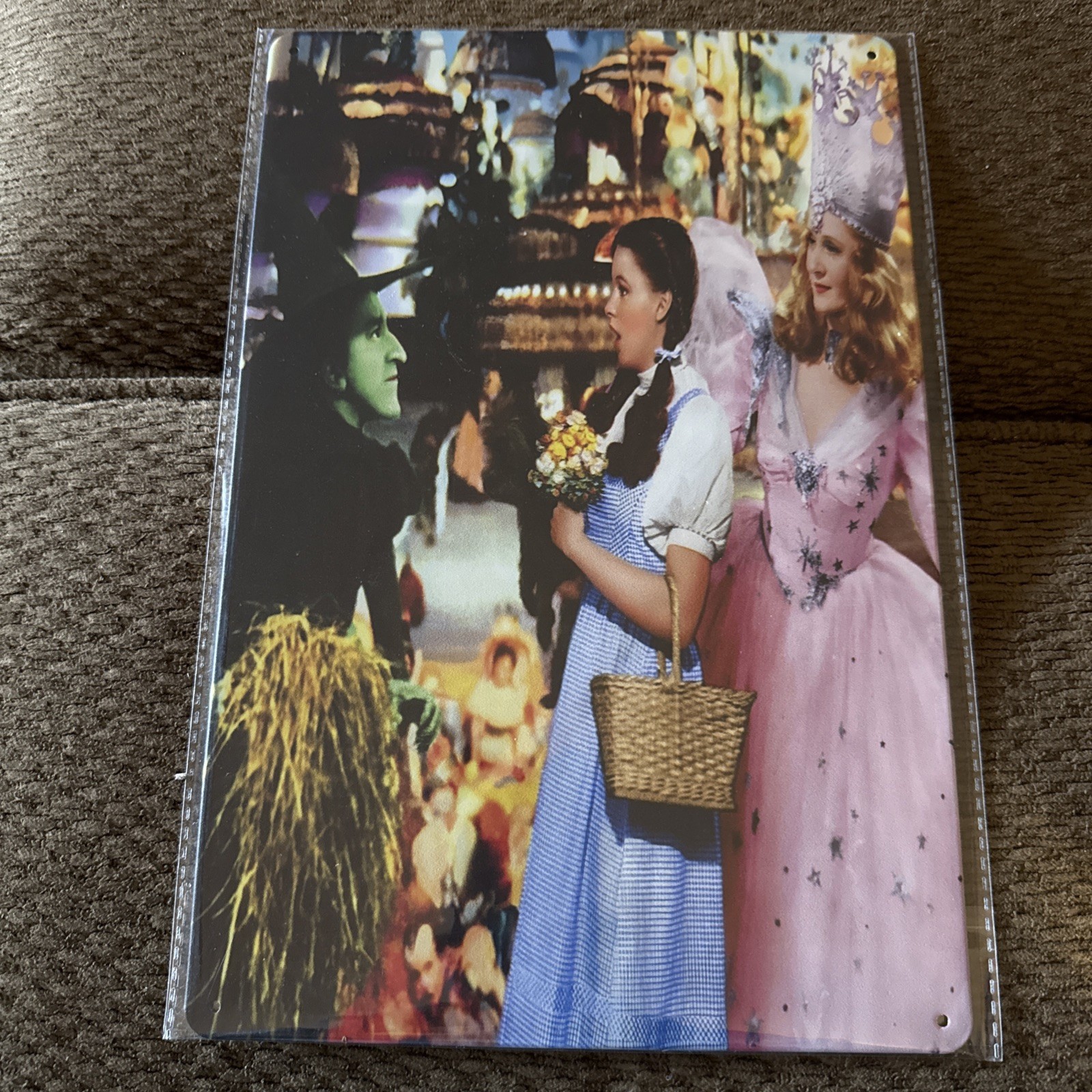 “The Wizard Of Oz” Colorful Tin 8”x12” Of The Good And Bad Witches & Dorothy