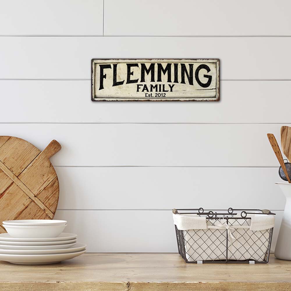 Personalized Family Name Established Date Rustic Style Decor 106180102004