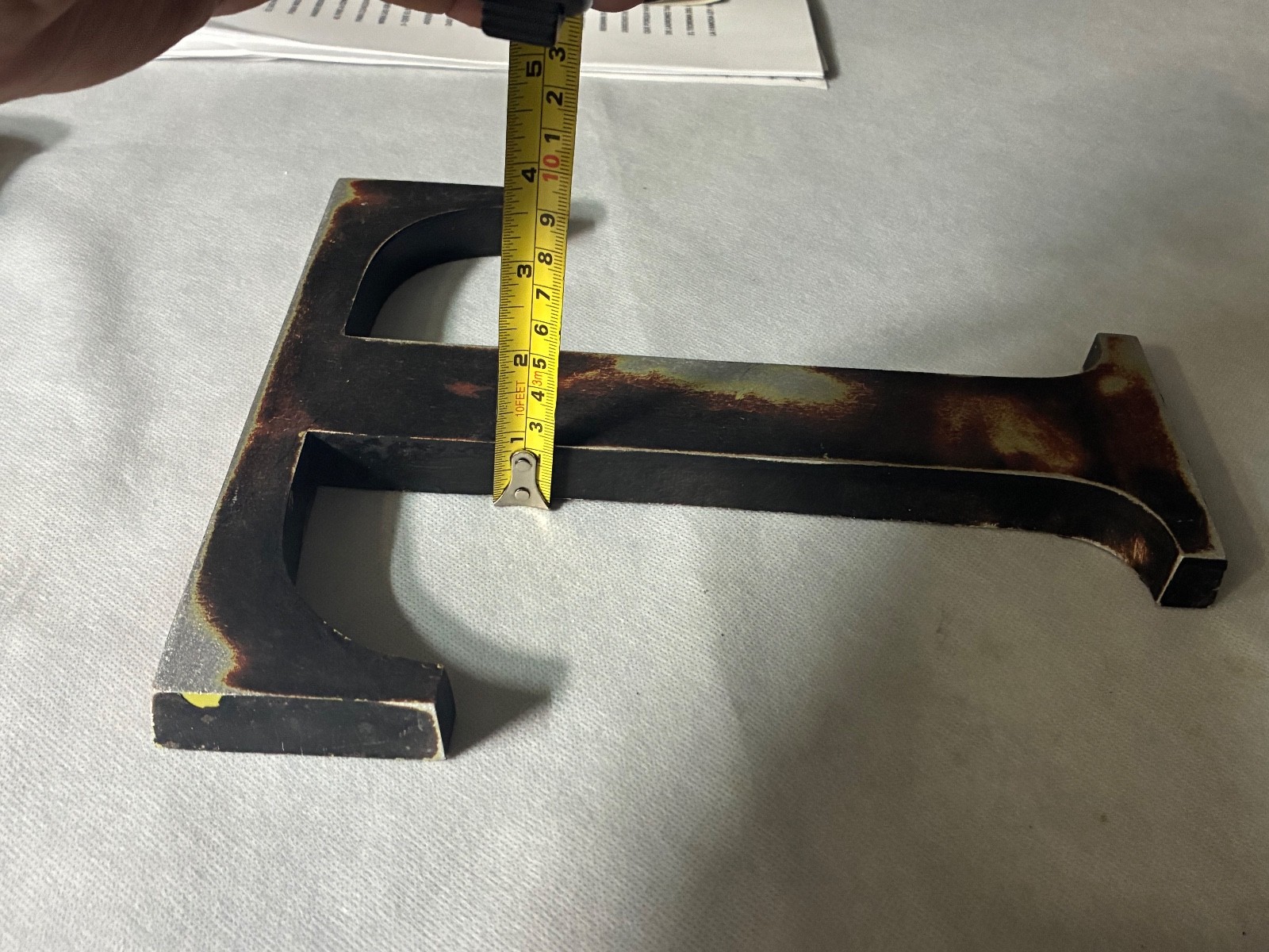 METAL LETTER ( T ) 10″ INCHES TALL