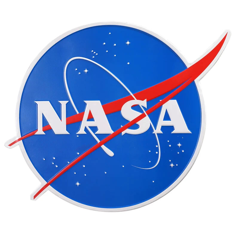 NASA “Meatball” Embossed Metal Wall Sign – Heavy Gauge Space Decor for Man Cave