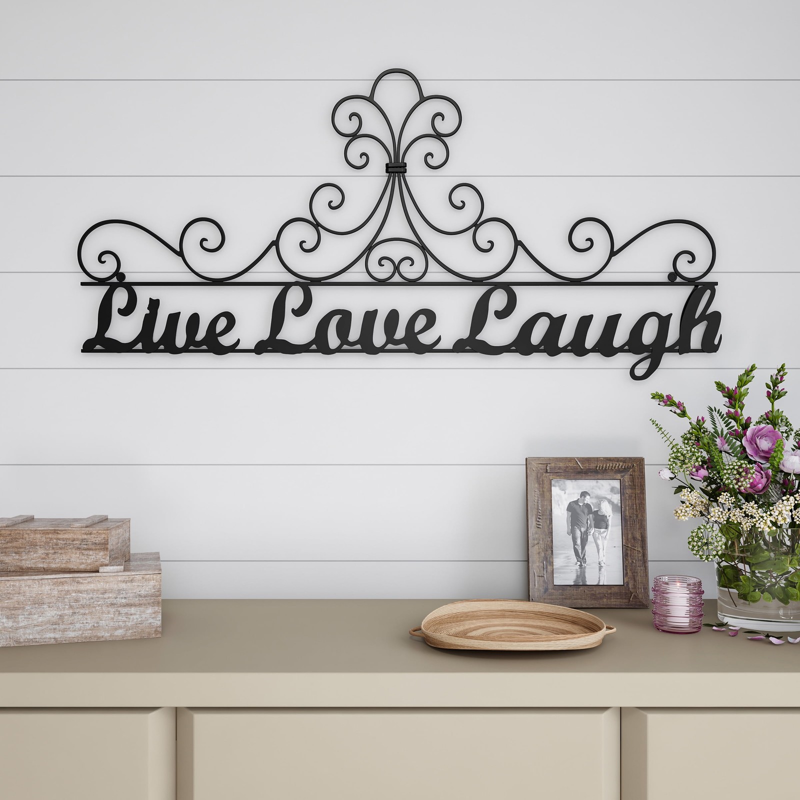 Metal Cutout-Live Laugh Love Decorative Wall Sign-3D Word Art Home Accent