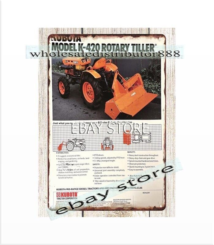 construction landscaping equipment Rotary Tiller farm sign utility tractor