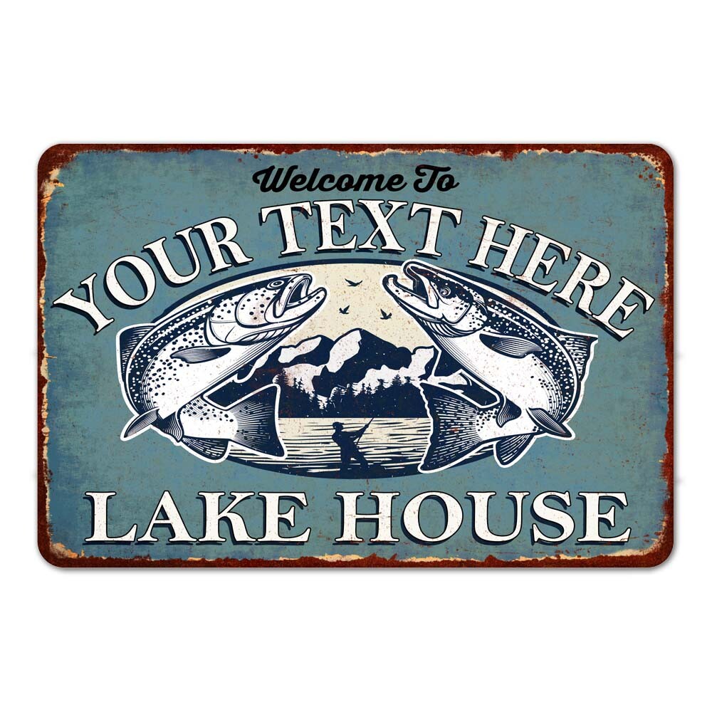 Personalized Lake House Wall Decor Cabin Decor Gift Metal Sign 108120078001