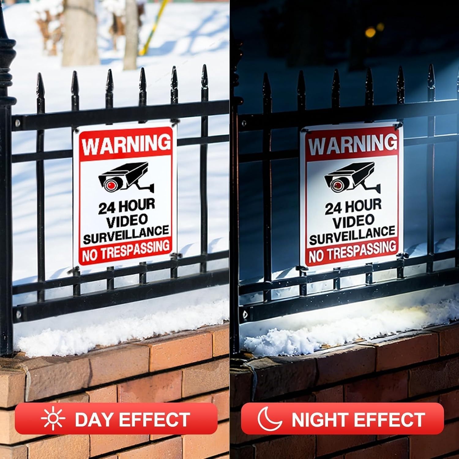 Alarm Your Property: 2 Pack No Trespassing Signs – Heavy Duty, 24/7 Monitoring