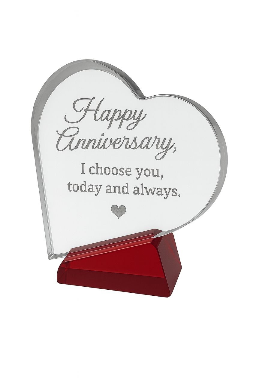 Personalized Crystal Heart Plaque Gift for Her Him – Custom Engraved Gift