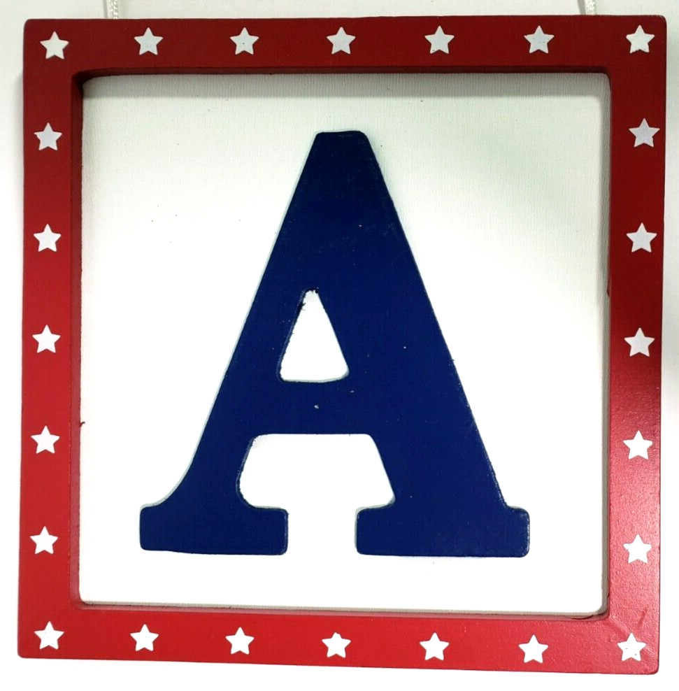 USA Hanging Wood Sign Patriotic 23.25 in x 6.5 in NWT