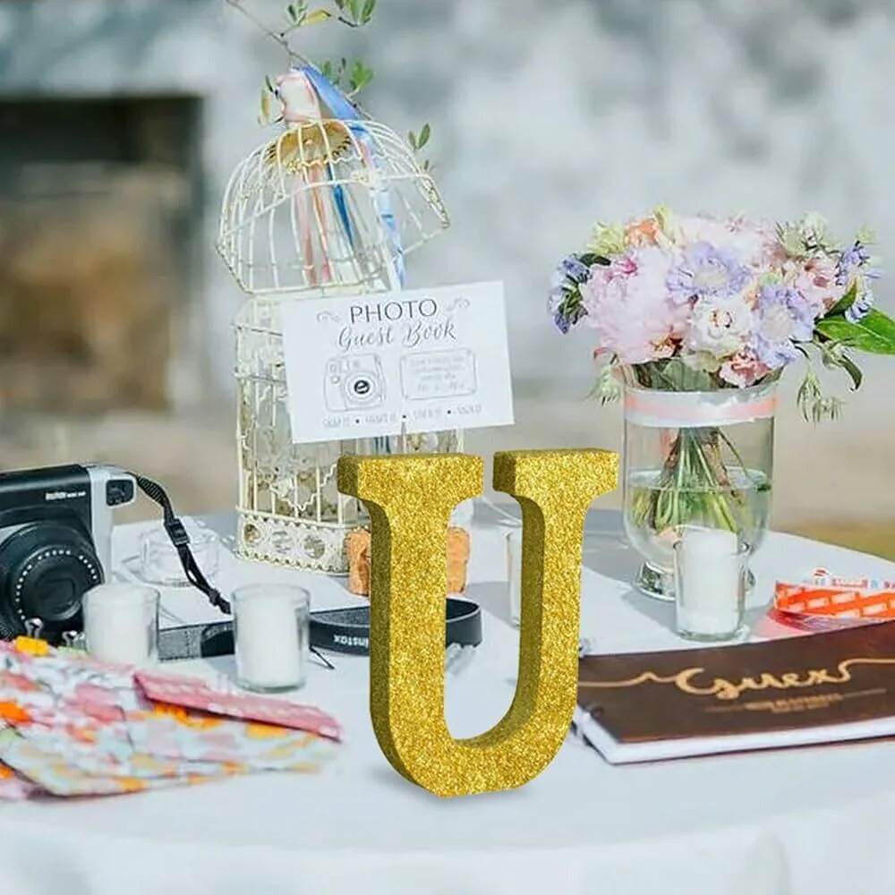 Gold Glitter Letter – U: Home Decor And Decoration (9 X 6.5 in.) Amscan