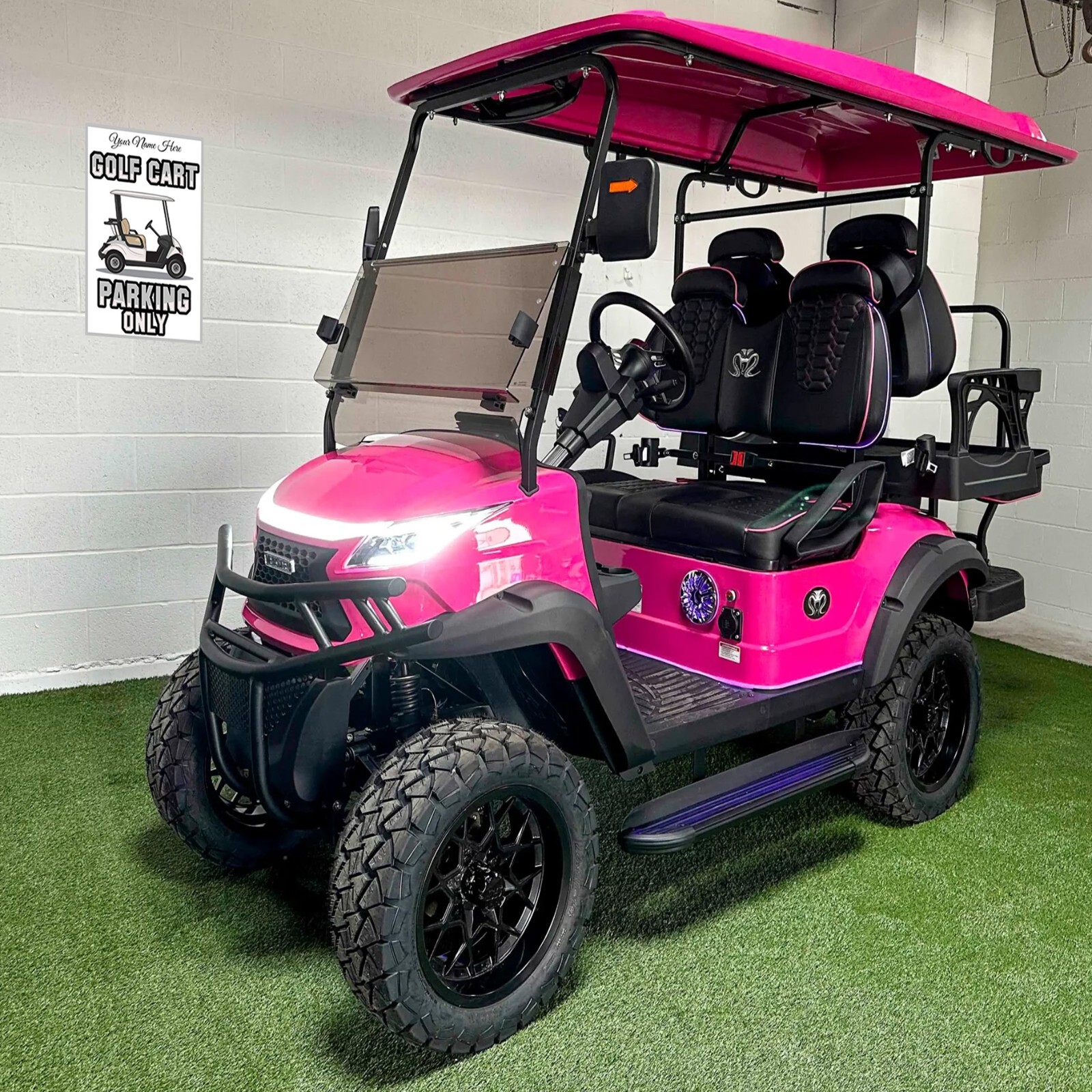 Custom Golf Cart Parking Sign – Add Your Name & Choose Color – Personalized 12×8