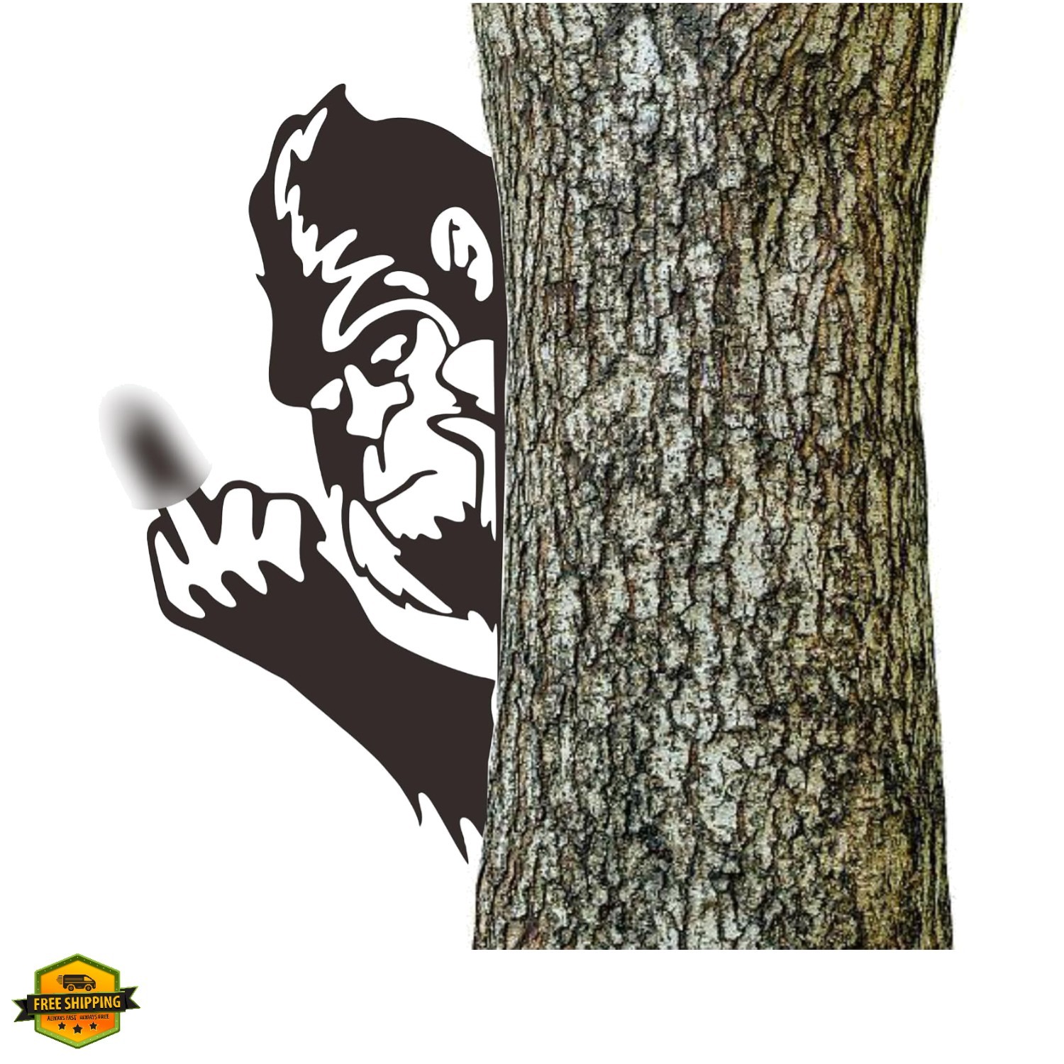 Peaking a Bo Off Bigfoot Animal Metal Sign Art Ornament,Peeping Animal Wall A…