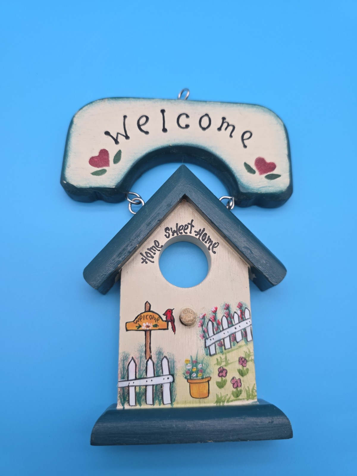 Handmade And Painted Welcome Home Sweet Home Hanging Wood Decor 7in’
