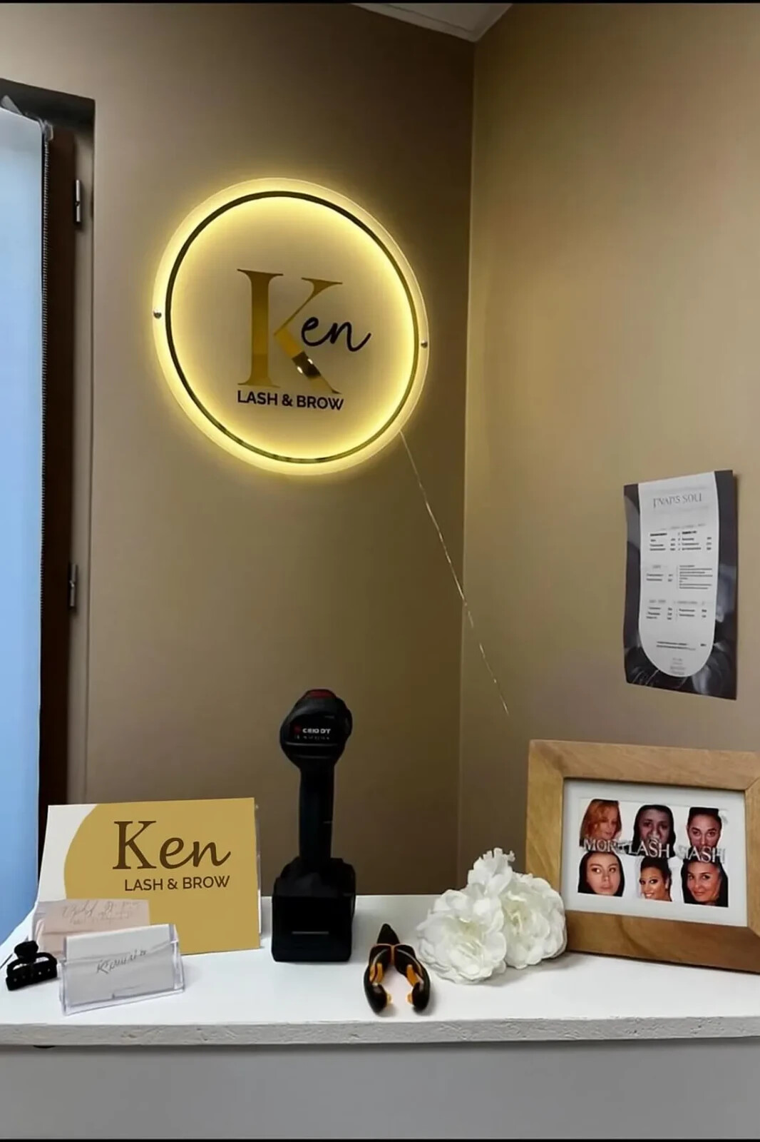 Custom Acrylic Backlit Logo Sign | 3D Round LED Business Storefront Wall Mounted