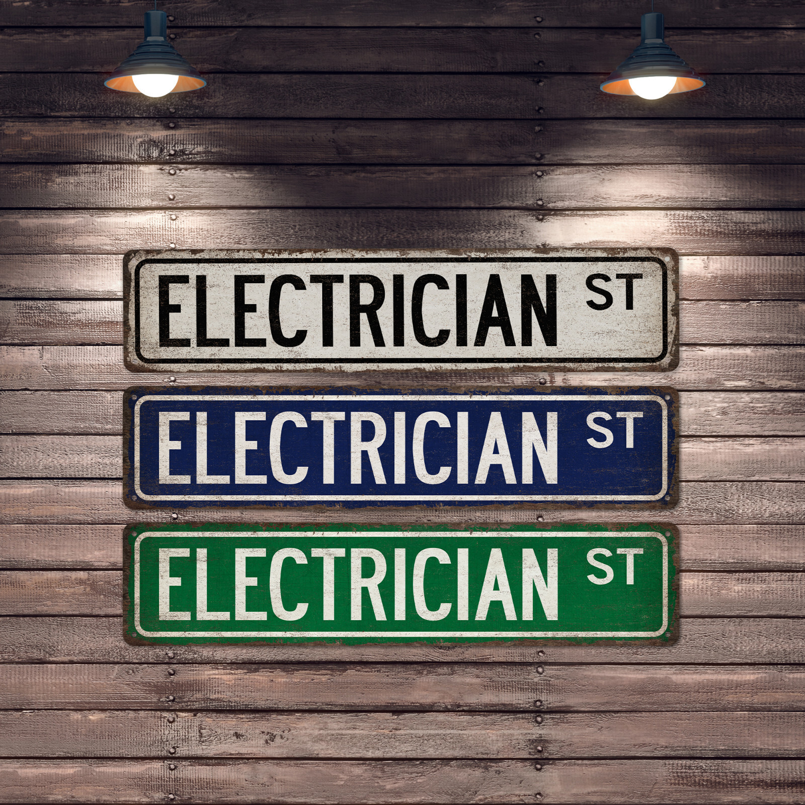 Electrician Street Sign Industrial Decor Electrical Art Electricity 104180021027