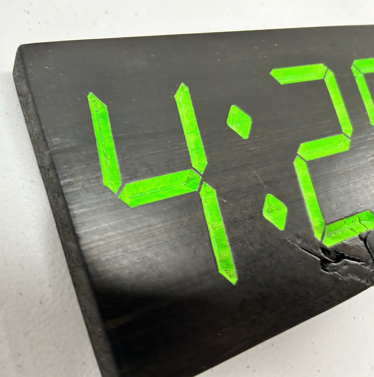 Handcrafted Wooden Time is 420 Faux Digital Clock Marijuana Carved Handmade Sign