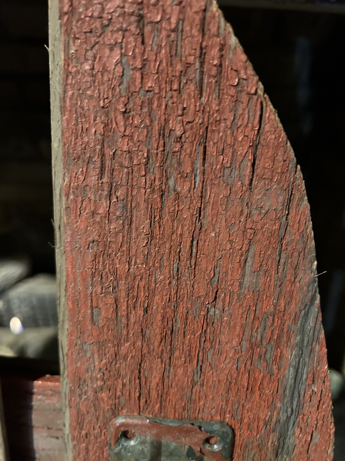 Primitive Wooden Garden Gate Rustic Red Great Mantel Decor Rusty Hardware