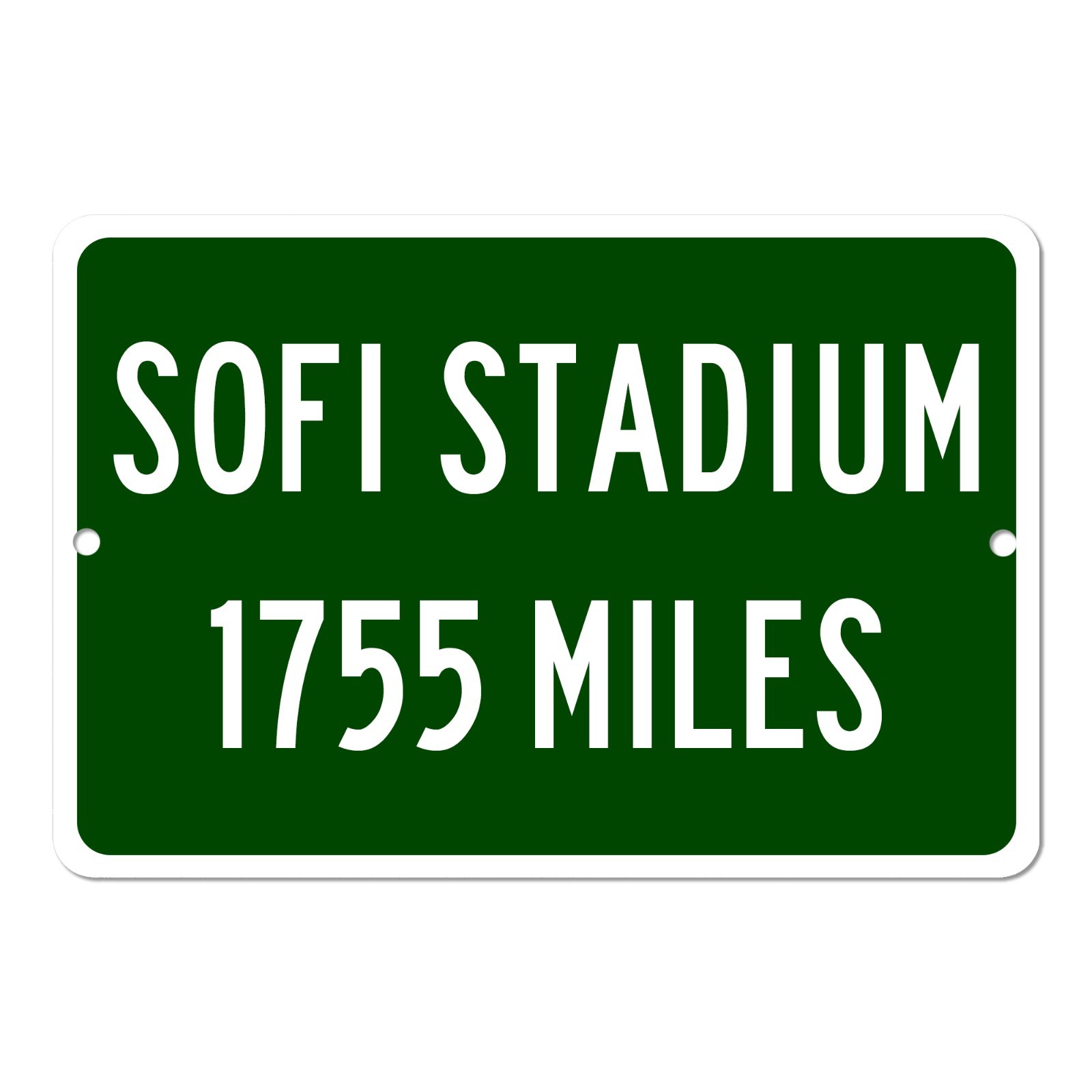 Custom SoFi Stadium Distance Sign Los Angeles Rams Fan Mileage Road Sign Gift