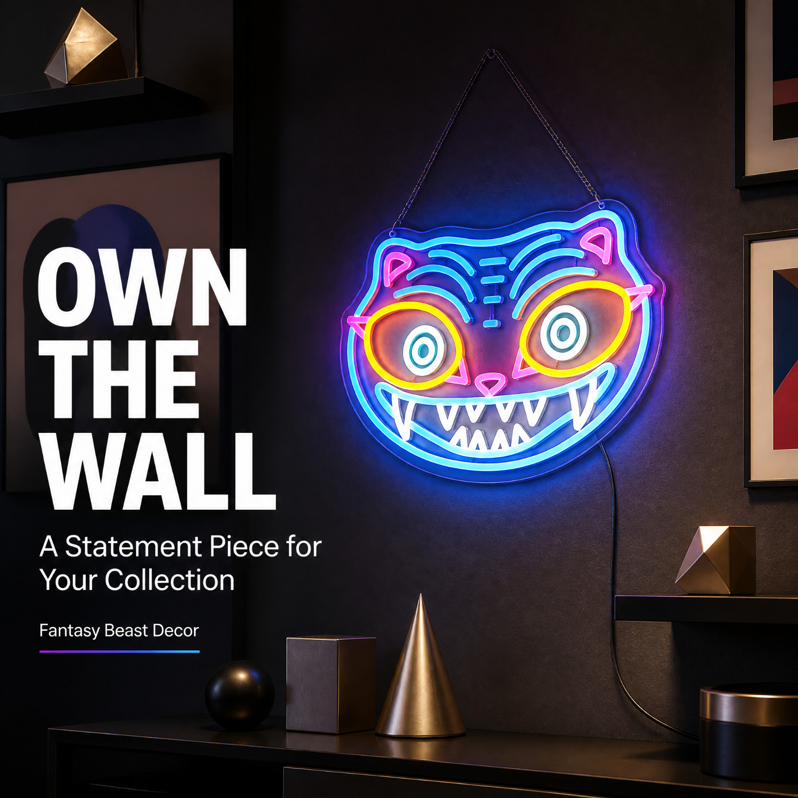 Derpy Tiger Multicolor LED Neon Sign 7.9″x15.7″
