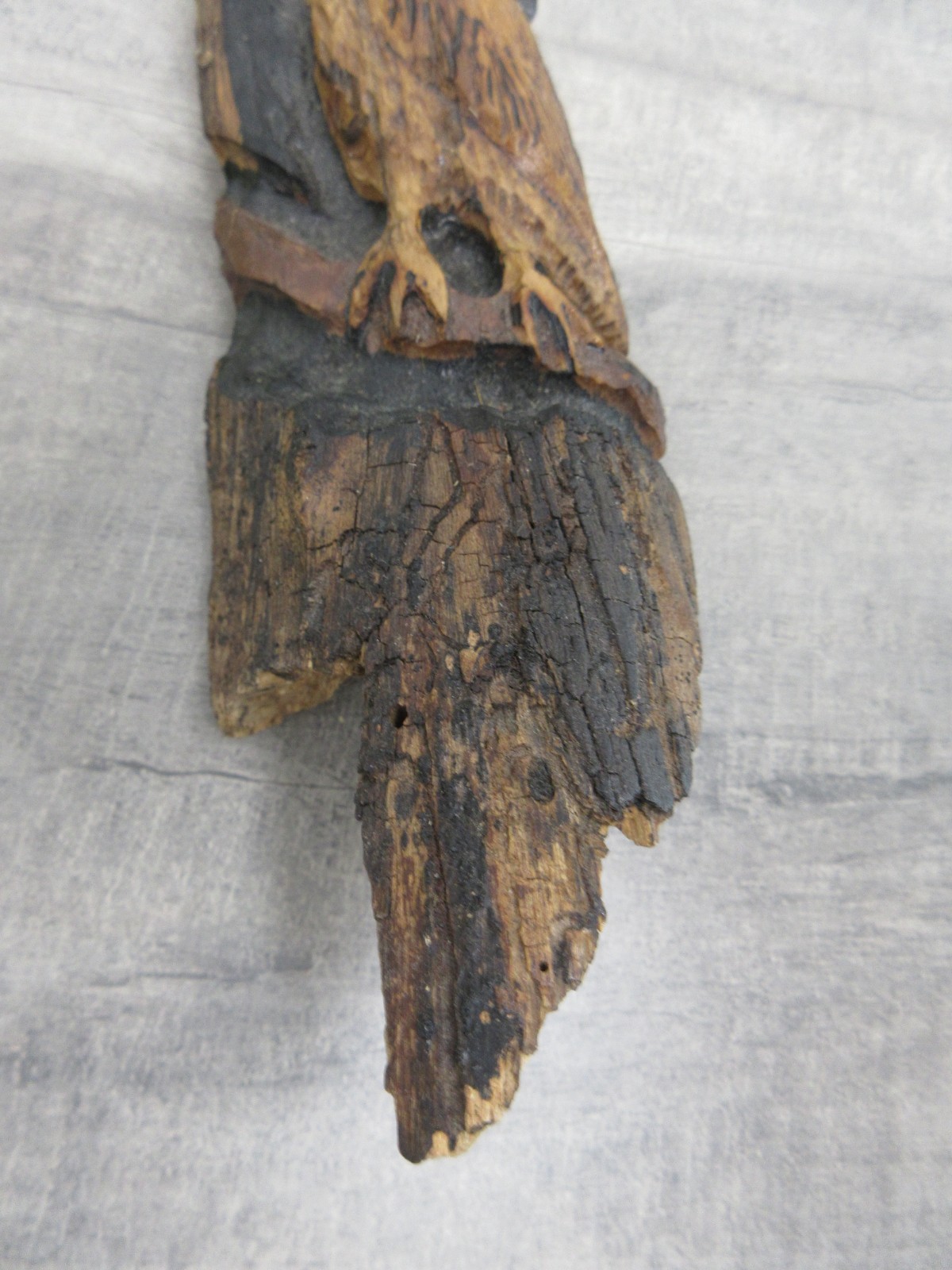 Hand Carved Owl Natural Wood Wall Hanging Decor Rustic Primitive Art Woodland