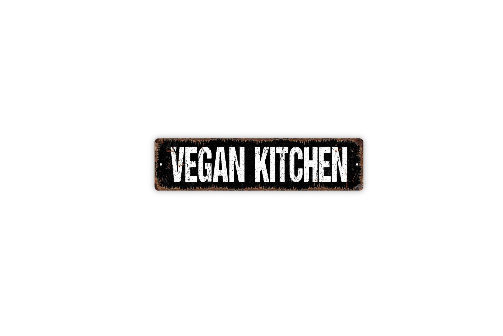 Vegan Kitchen Sign | Metal Kitchen Wall Decor for Plant Based Home