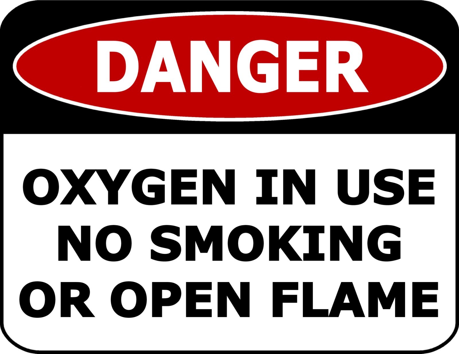 “Danger Oxygen In Use No Smoking Or Open Flame” OSHA Safety Warehouse Sign
