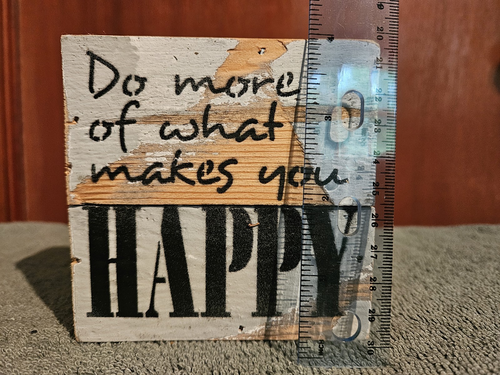 Rustic Wood Plaque Sign “Do More of What Makes You HAPPY” Vertical Painted
