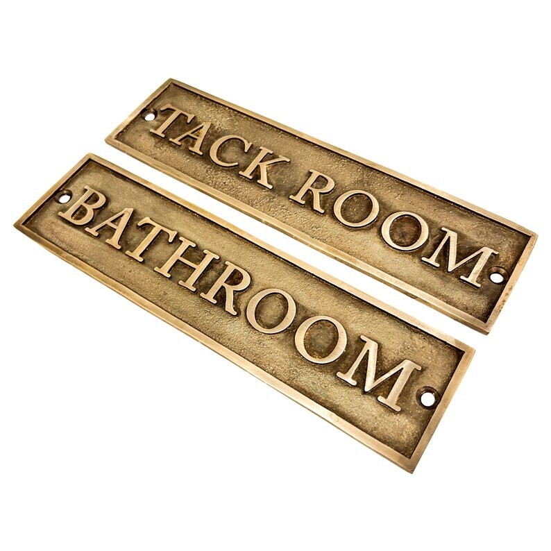 BATHROOM Brass door signs & plaques – Custom language plaques – Custom size