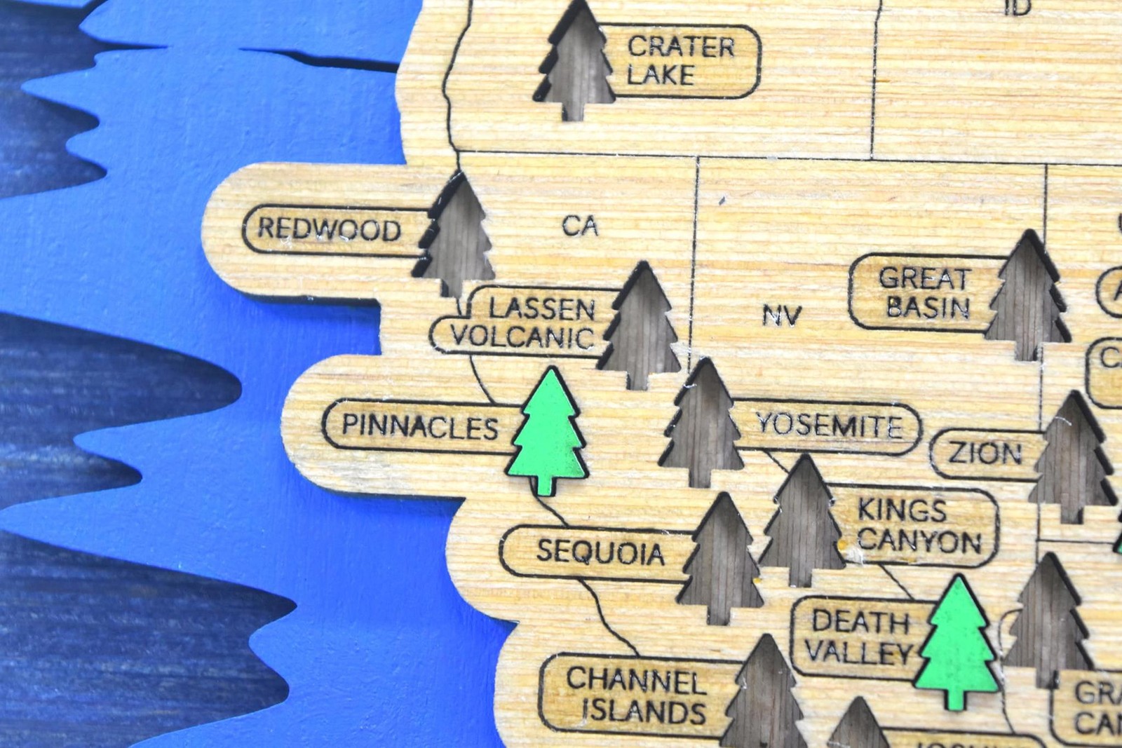 Handmade National Parks Wooden Travel Map
