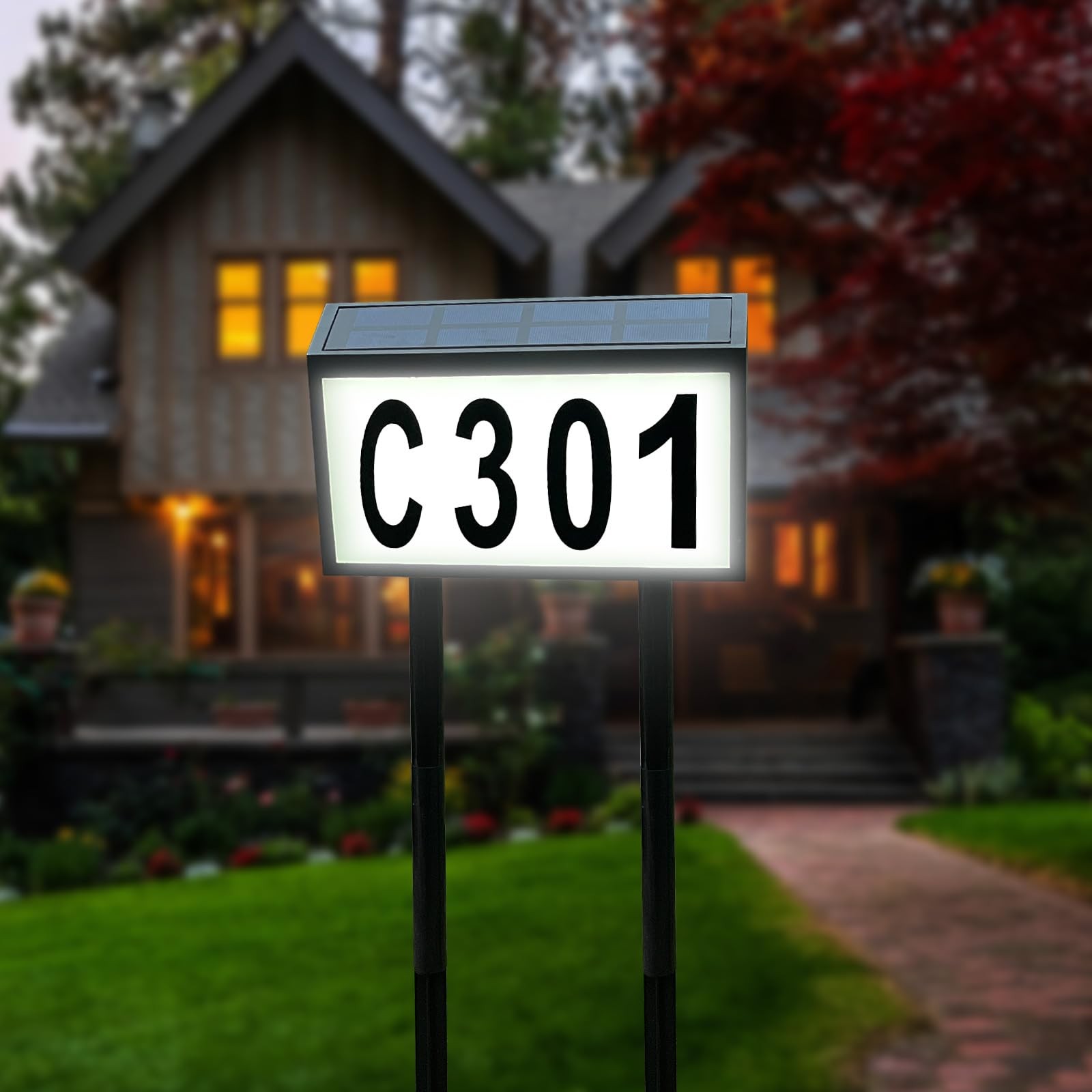 Solar House Numbers Light, Lighted House Numbers Sign Plaque Address Numbers …