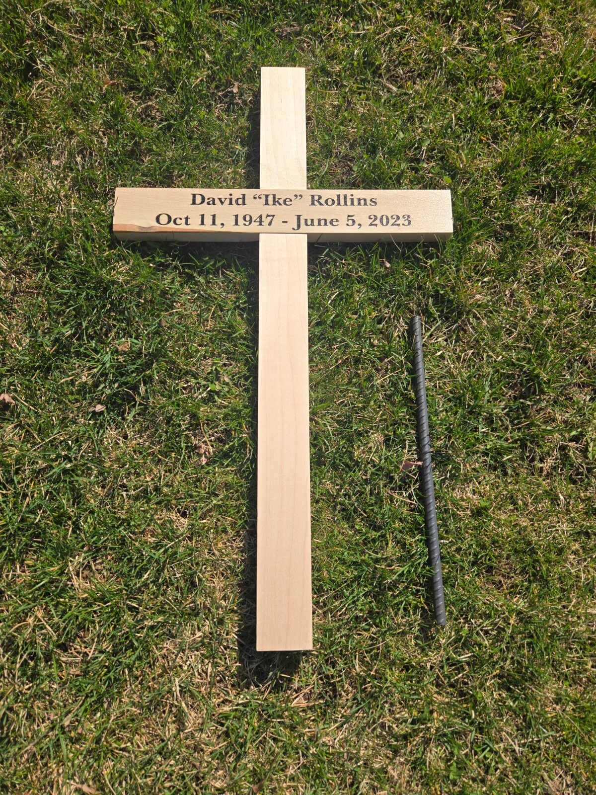 Memorial Wood Cross Personalized, Temporary Grave Marker Roadside Memorial Small