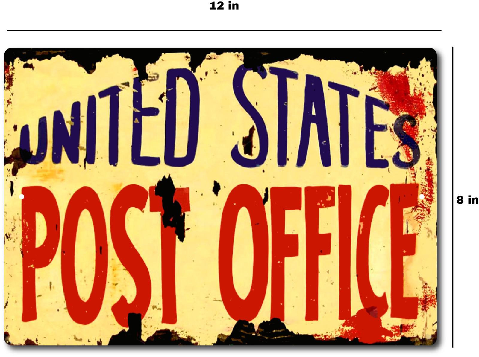 TIN SIGN United States Post Office Rustic Vintage Looking Retro Mail Sign
