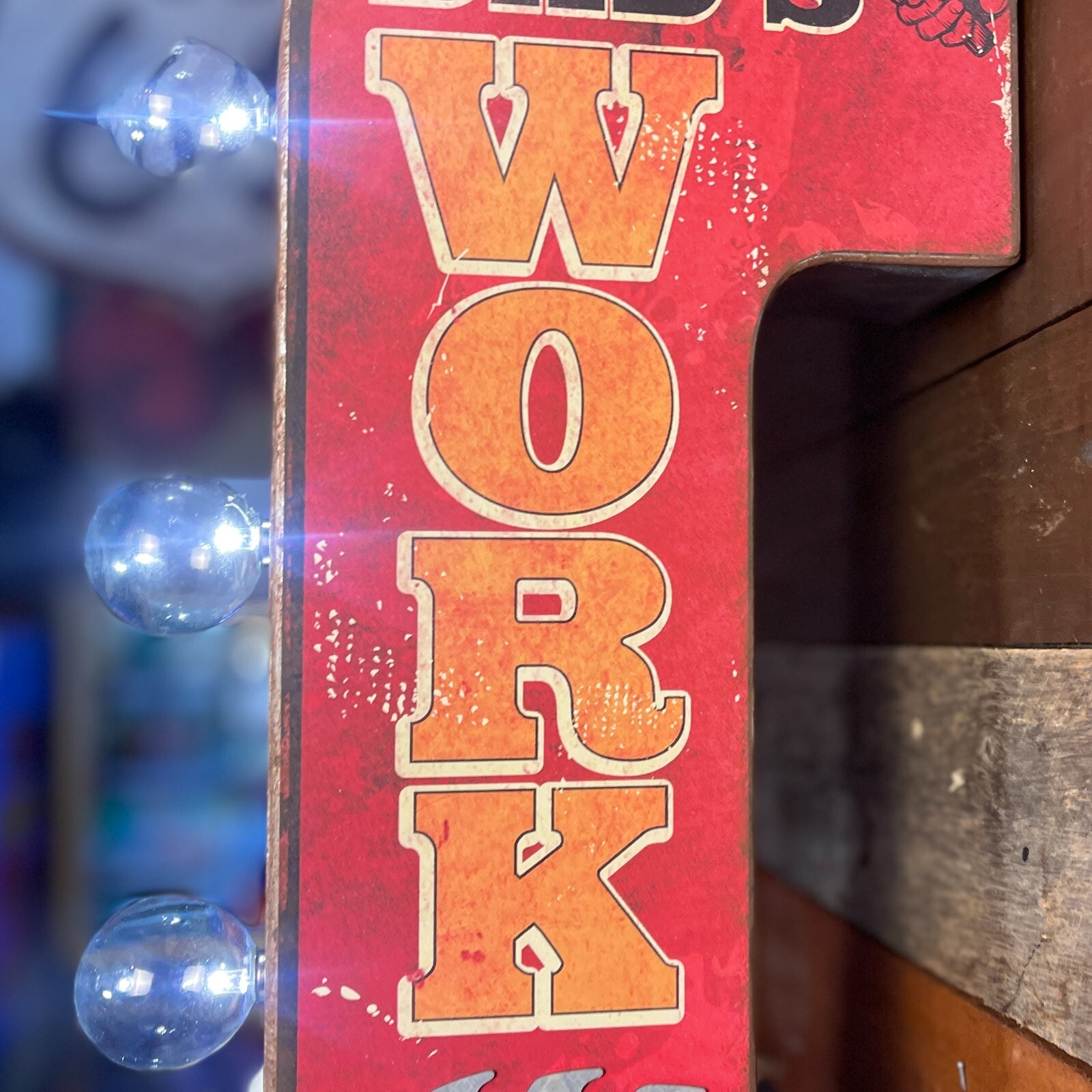 Dad’s Workshop Double Sided 25″ Marquee LED Sign Retro Vintage Design Battery Op