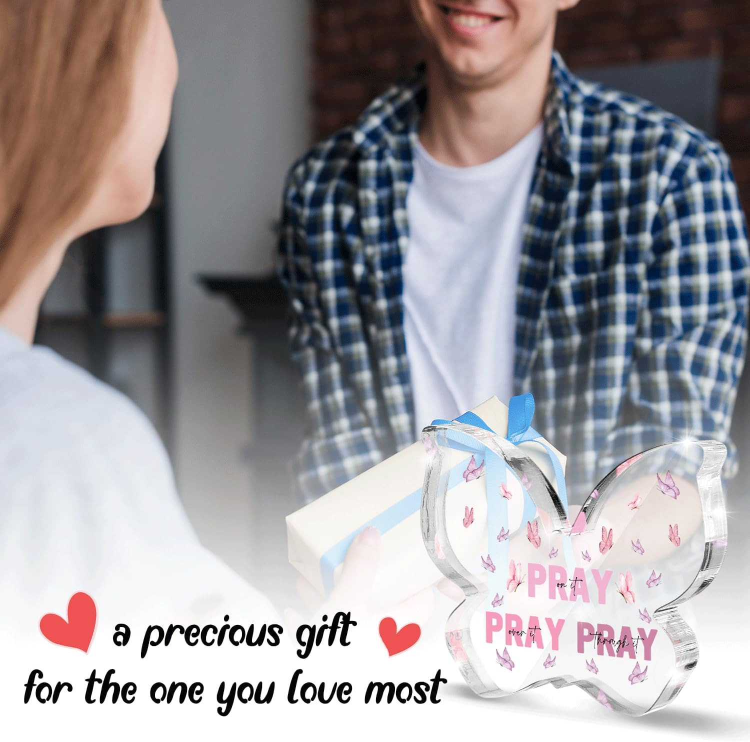 Pink Christian Gifts for Women, Religious Plaques Christian Woman Decor Gifts, M