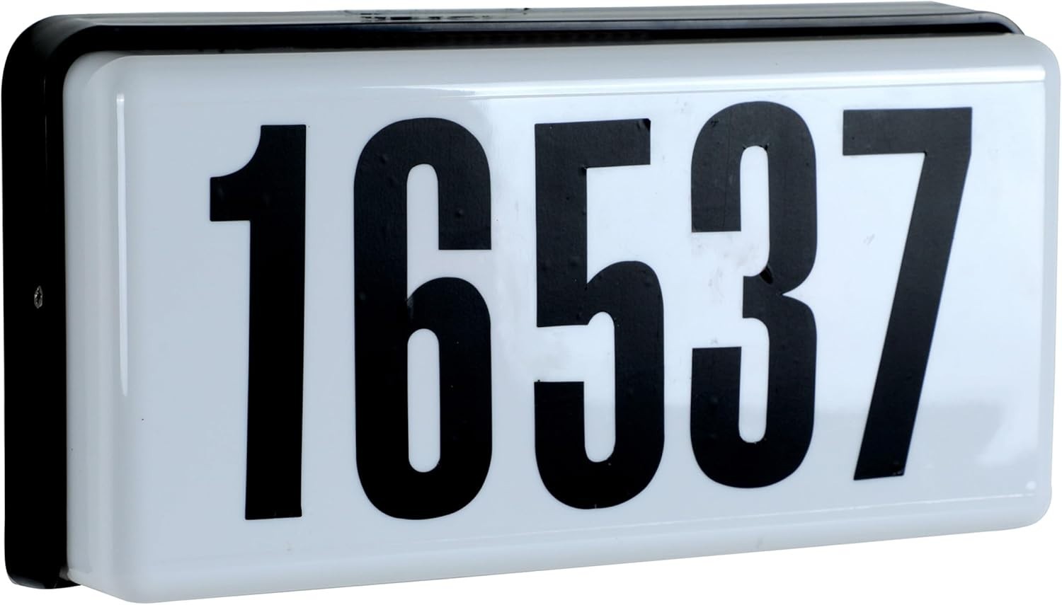 Lighted House Number Sign, 2-Light Outdoor Home Address Plaque, 10 Inch, Black,