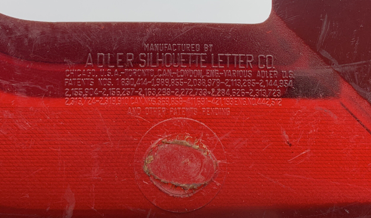 Vintage Adler Silhouette Movie Marquee 10”Letter-Hard Plastic-Red “P”