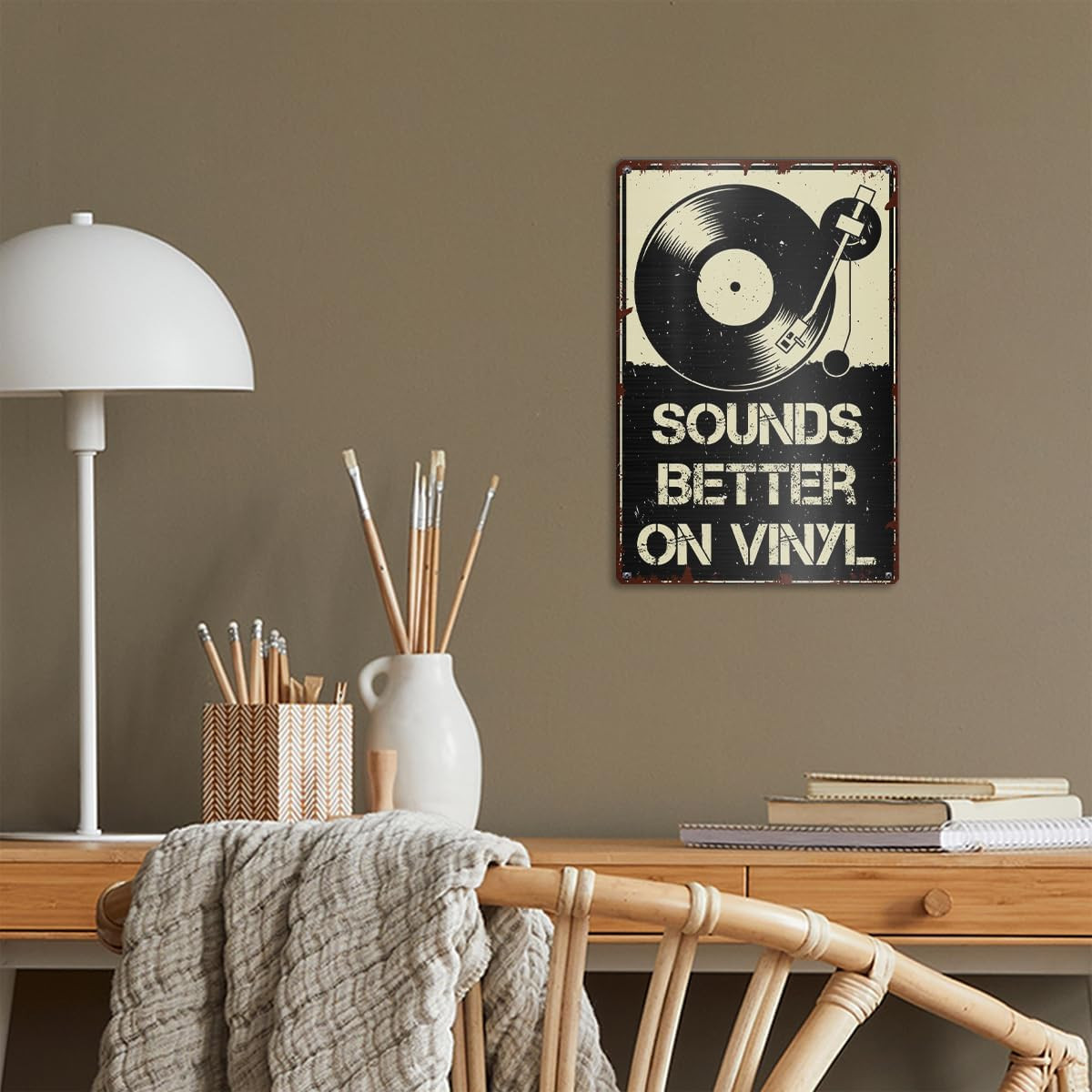 Vintage Vinyl Record Store Metal Sign Decor for Music Home Room Studio Office Ba