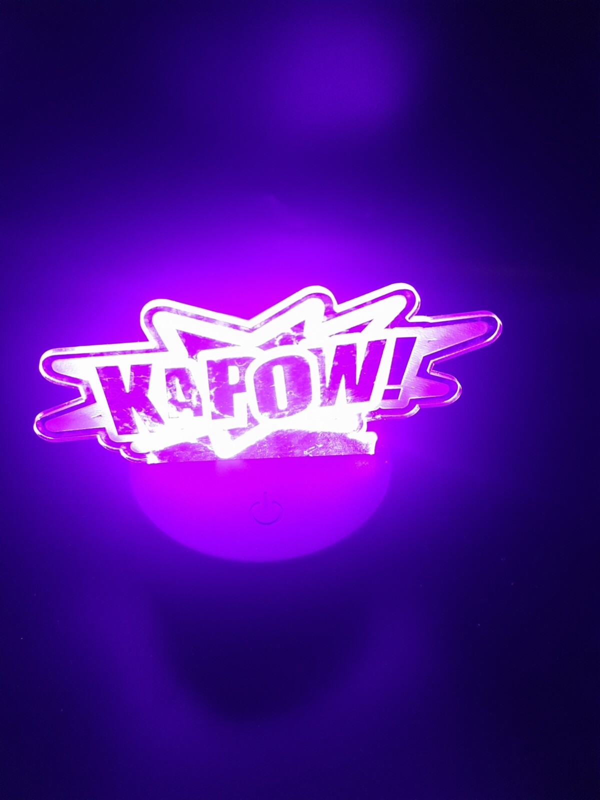 Edge Lit Tabletop Sign, Multi-Colored LED, Cool Kapow Comic Action, Night Light