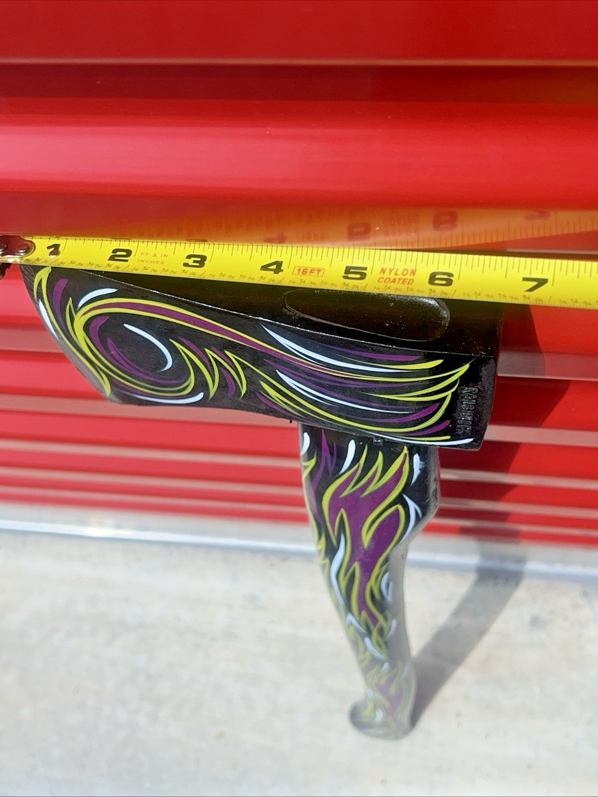 Blk Hotrod Garage Axe Hatchet SIGN Hand Painted Pinstriped Tool Shop Decor art