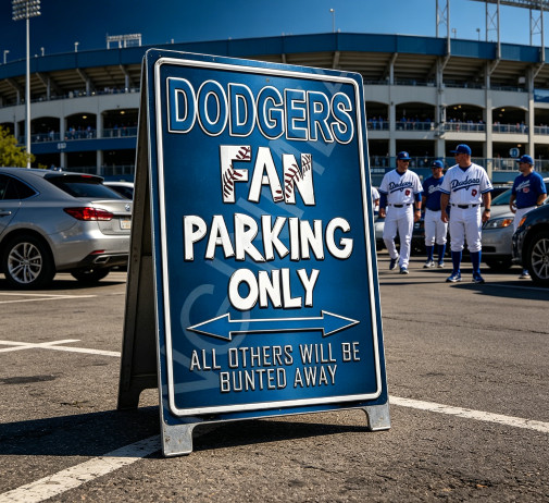 Los Angeles Dodgers Fan Parking Only Metal Sign Garage Outdoor Parking Wall Art