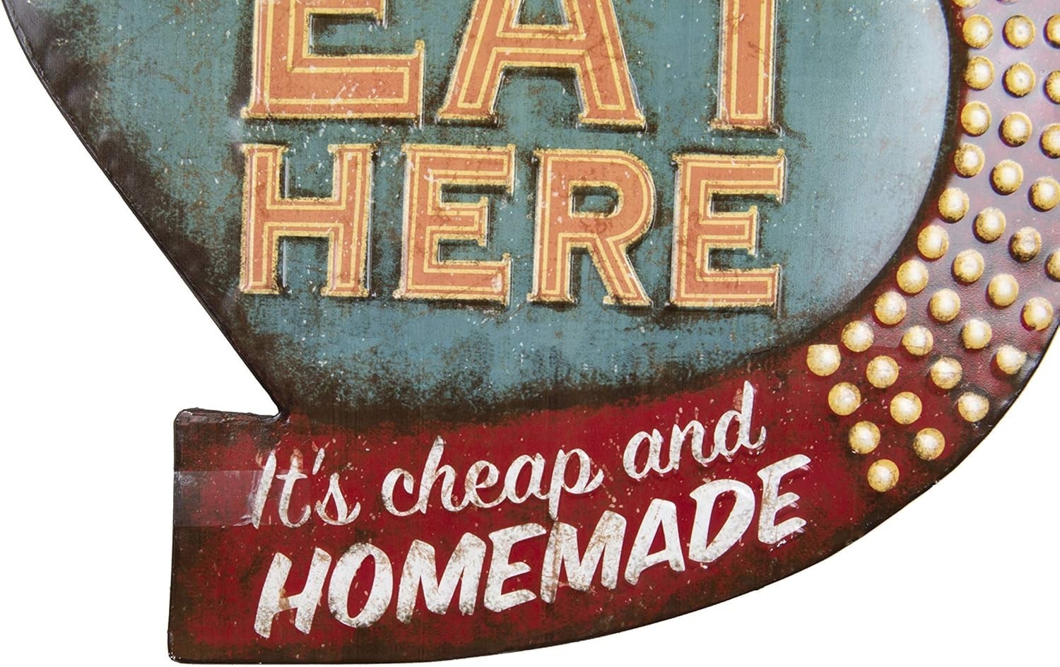 Fun Retro Wall Decor – Multicolor “Eat Here” Sign