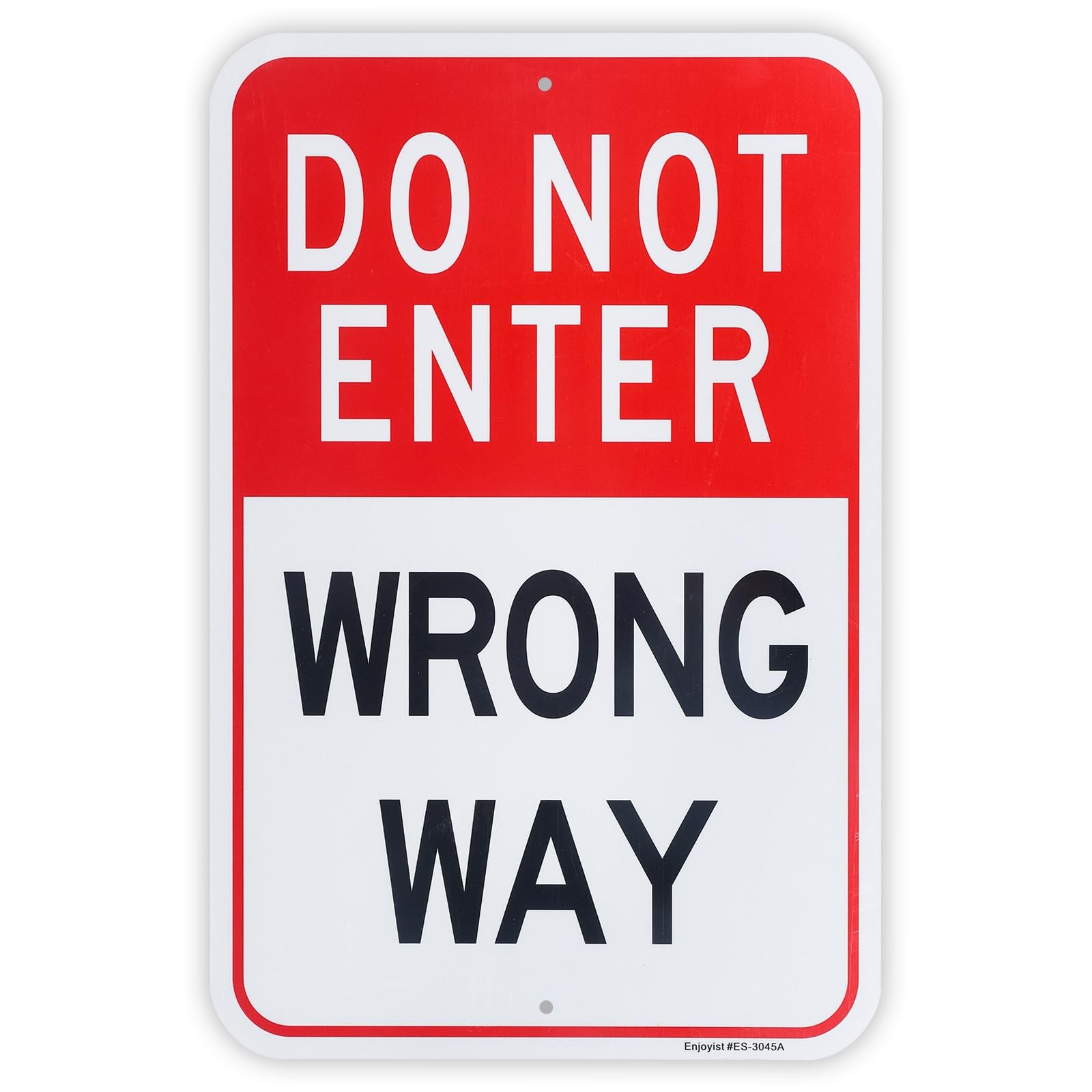 Large Do Not Enter Wrong Way Medium Signage, 12″ x 18″ Reflective Aluminum