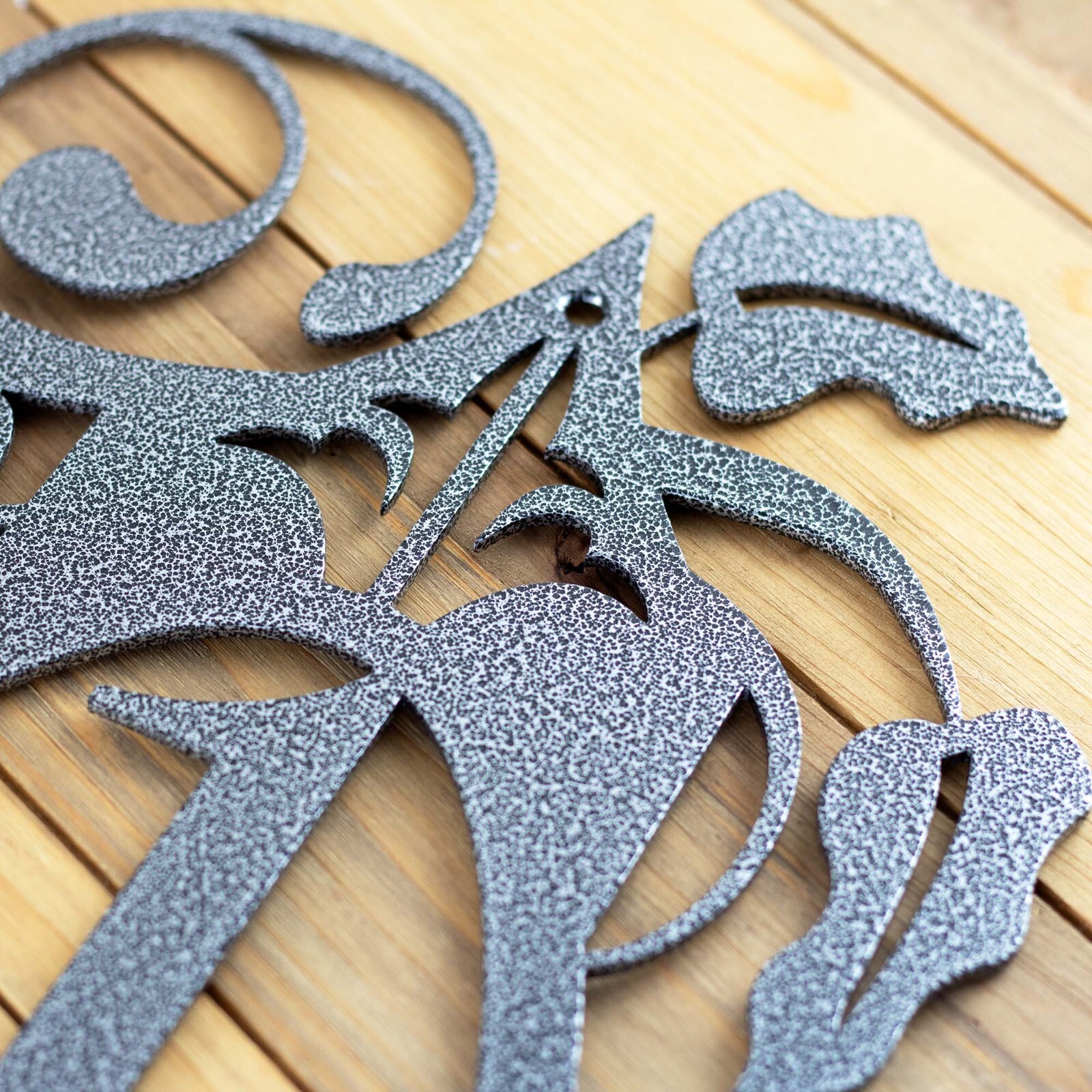 Vertical Metal House Numbers Plaque with Vines and Fleur De Lis