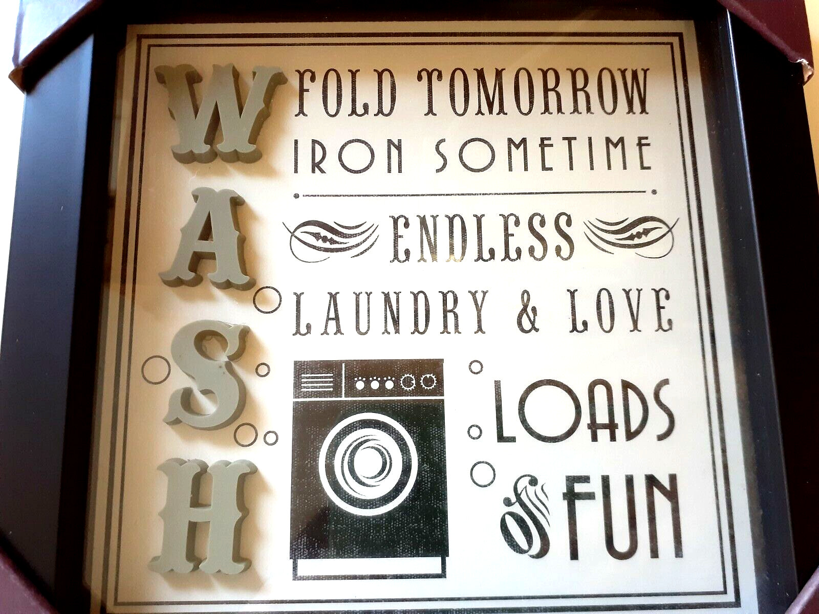 New View Gifts And Accessories Wall Decor “WASH” Wall Picture – 8″ x 8″