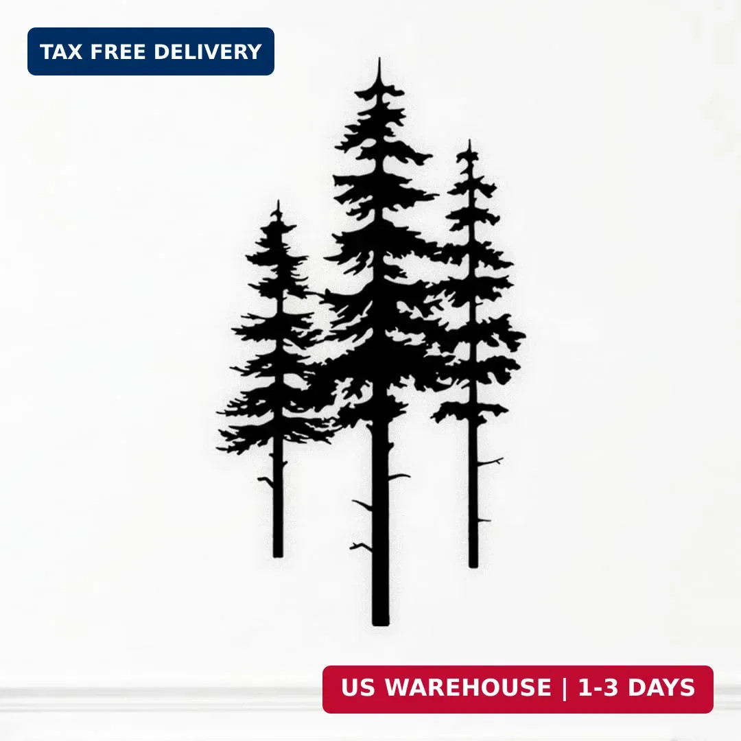 Jidecor Metal Pine Tree Wall Art Decor, Nature Home Decor, Cedar Trees Metal Sig
