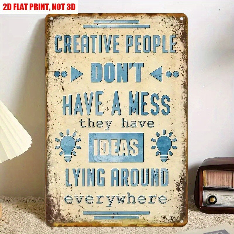Creative People Poster Motivational Quotes Typography Wall Decor Metal Tin Sign