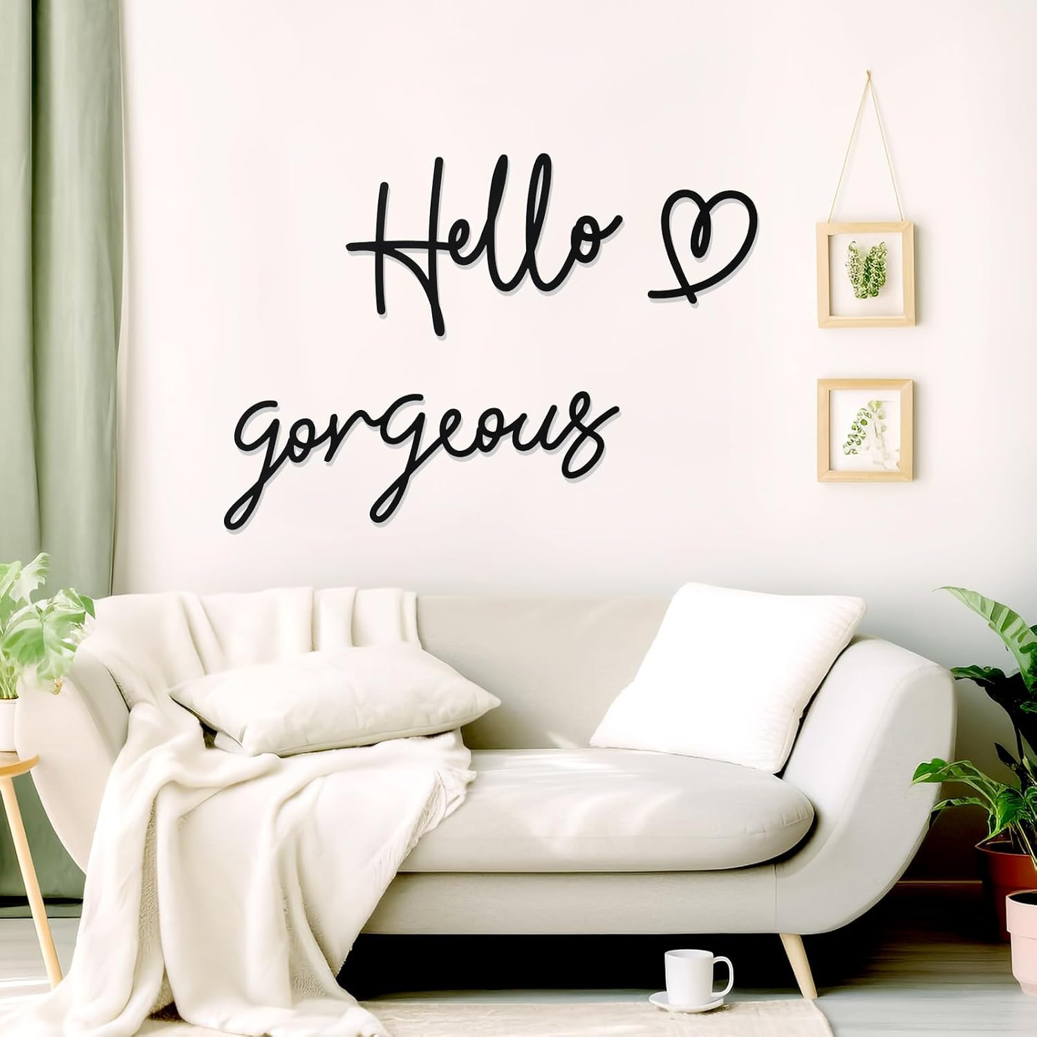 Hello Gorgeous Heart Sign Wall Decor Black Metal Wall Decor Modern Hello Gorgeou