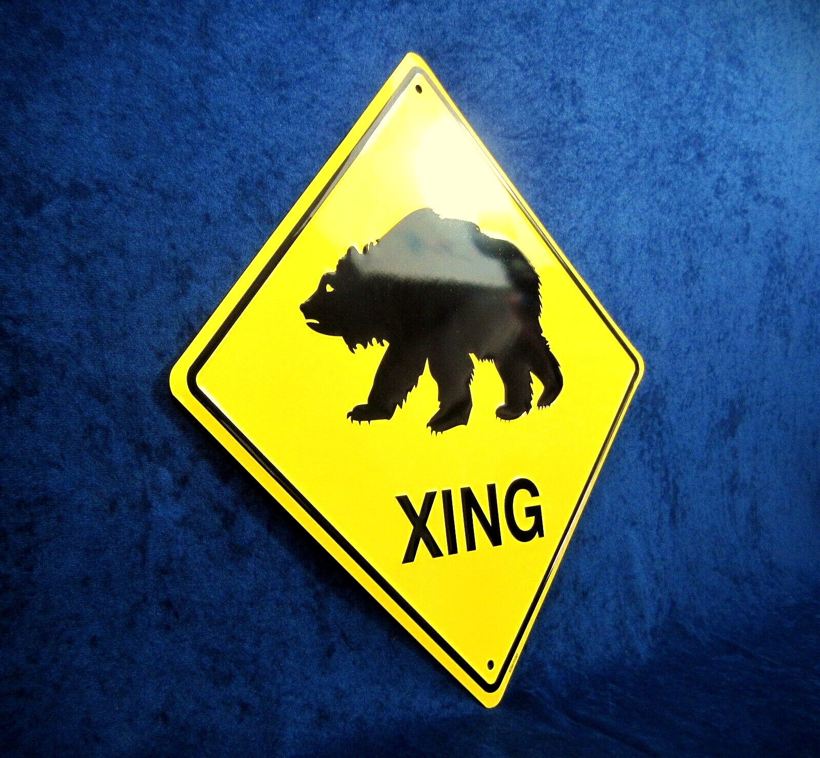BEAR Xing – *US MADE* Embossed Metal Sign – Yard Man Cave Garage Shop Bar Décor
