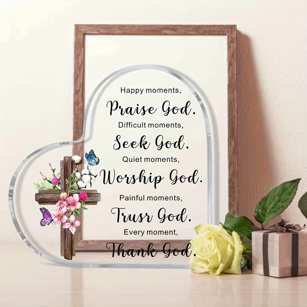 Every Moment Trust God Love Acrylic Plaque Christian Faith Comfort Keepsake Gift