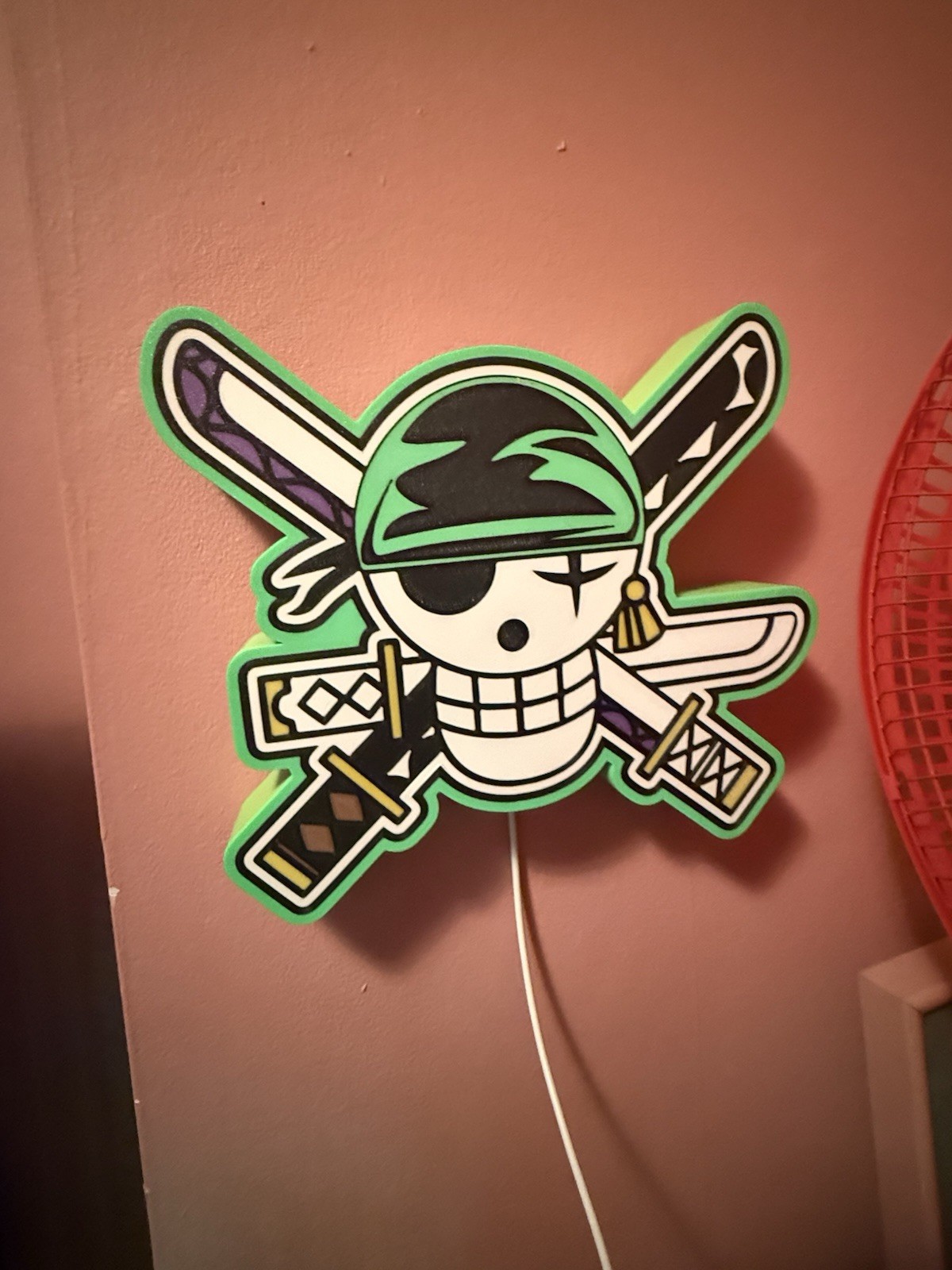 Custom Zoro’s Skull Emblem LED Light Box (One Piece)