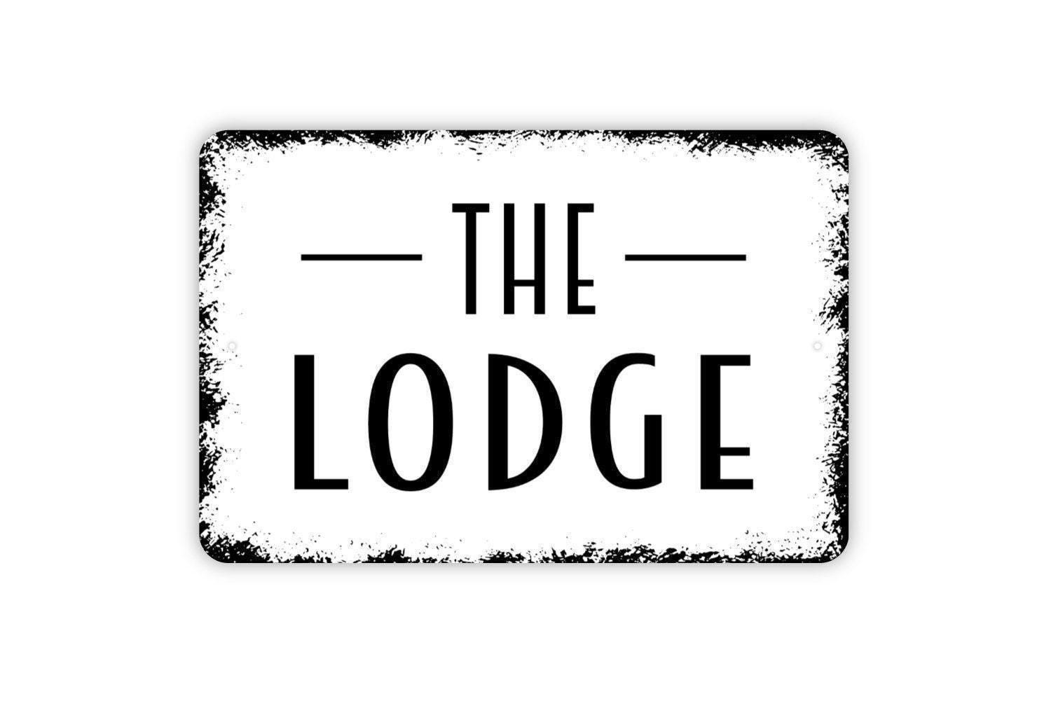 The Lodge Sign – Rustic Cabin Lake House Wall Decor – Country Mountain Retreat